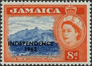 Jamaica 1964 8d Ultramarine And Red - Orange Sg210 Cv £0.  20 F Mh P&p photo