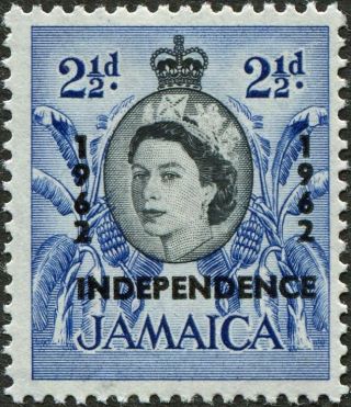 Jamaica 1964 2 1/2d Black And Deep Bright Blue Sg207 Cv £0.  25 Mh P&p photo