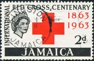 Jamaica 1963 2d Red And Black Sg203 Cv £0.  10 Uh Postage photo