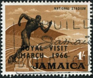Jamaica 1966 1s Black And Light Brown Sg250 Cv £0.  10 F Mh Postage photo