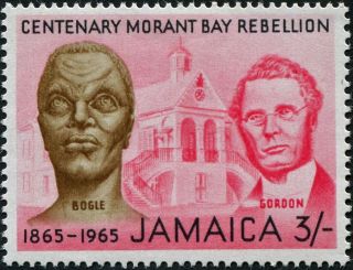 Jamaica 1965 3s Light Brown,  Rose And Black Sg246 Cv £0.  30 Mh photo
