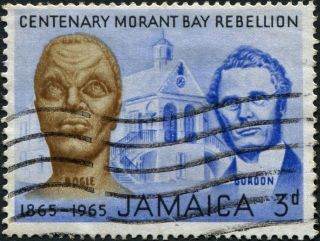 Jamaica 1965 3d Light Brown,  Ultramarine And Black Sg244 Cv £0.  10 Uh photo