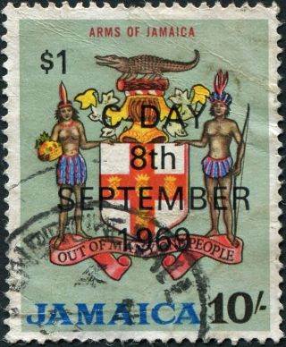 Jamaica 1969 $1 On 10s Multicoloured Sg291 Cv £6.  50 F Uh Postage photo