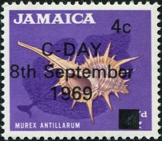 Jamaica 1969 4c On 4d Ochre And Violet Sg283 Cv £1.  25 F Mh Postage photo