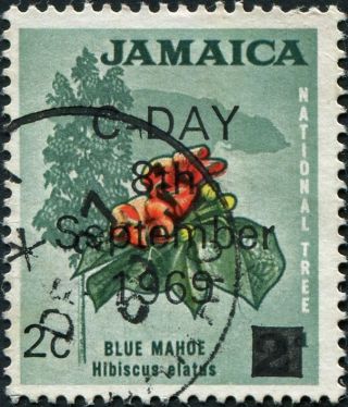 Jamaica 1969 2c On 2d Red,  Yellow And Grey - Green Sg281 Cv £0.  10 Uh Freep&p photo