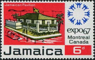 Jamaica 1967 6d Multicoloured Sg260 Cv £0.  10 Mh Postage photo