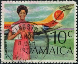 Jamaica 1972 10c Multicoloured Sg352 Cv £0.  10 F Uh Kingston Cancel Freep&p photo