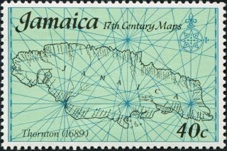 Jamaica 1977 40c Grey - Black,  Light Turquoise And Grey - Blue Sg428 Cv £0.  80 photo