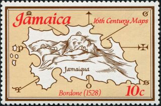 Jamaica 1976 10c Brown,  Light Stone And Light Vermilion Sg411 Cv£0.  25 F Mh photo