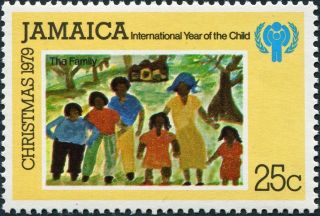 Jamaica 1979 25c Multicoloured Sg491 Cv £0.  15 F Postage photo