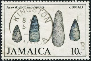 Jamaica 1979 10c Multicoloured Sg480 Cv £0.  10 F Uh Kingston Cancel photo