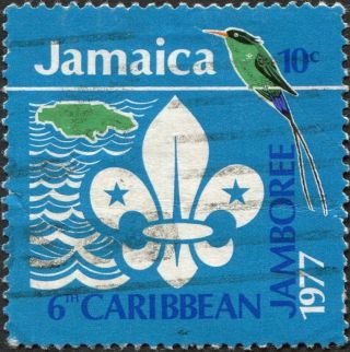 Jamaica 1977 10c Multicoloured On Blue Background Sg434 Cv £0.  10 Uh photo