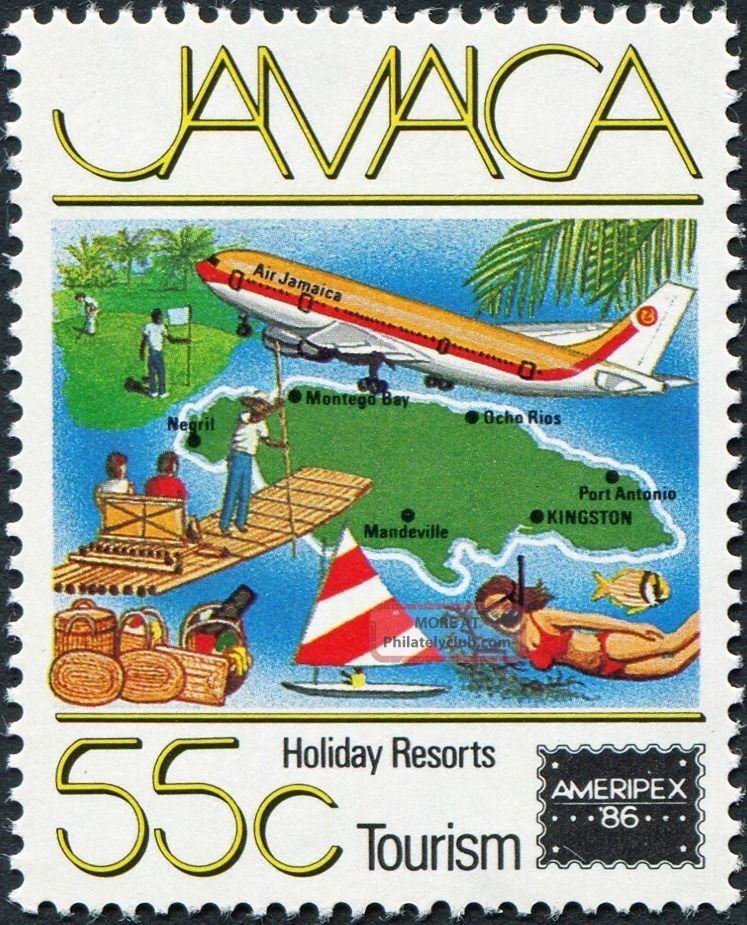 Jamaica 1986 55c Multicoloured Sg652 Cv £2.  25 F Mh Postage Caribbean photo
