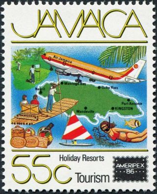 Jamaica 1986 55c Multicoloured Sg652 Cv £2.  25 F Mh Postage photo