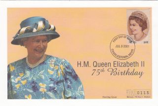 (18026) Mercury Fdc Nevis - Queen Elizabeth 75th Birthday 2001 photo