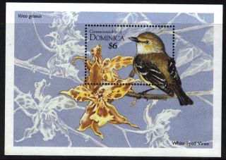 Dominica 1995 $6 Birds Mini Sheetlet Unmounted Sg.  Re:y61 photo