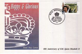 (73027) Fdc Grenada - Queen 40 Years Accession - 1992 photo