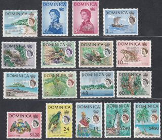 1968 Dominica Qeii Ovpt Associated Statehood (sg 214 - 231) Vf photo