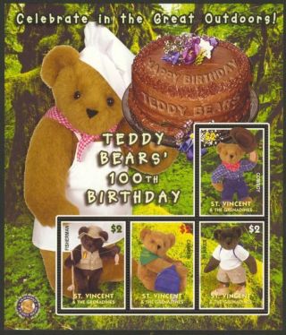 St Vincent 3048 Teddy Bear,  Birthday Cake,  Outdoors photo