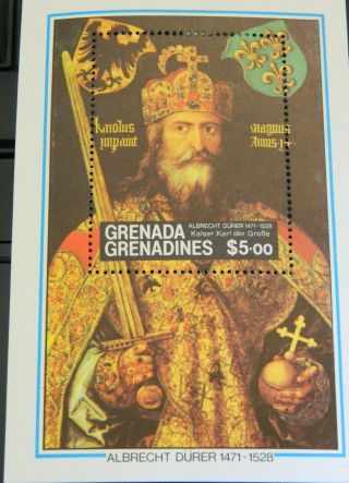 1981 $5 Grenada Grenadines Minisheet Kaiser Karl Der Grobe photo