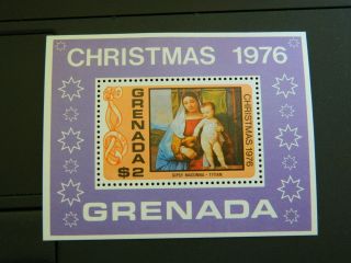 Grenada Christmas 1976 Minisheet Ms848 Gipsy Madonna photo