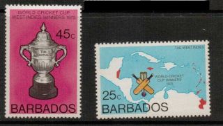 Barbados Sg559/60 1976 World Cricket photo