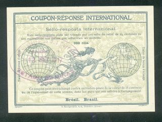Brazil International Reply Coupon Réponse International 1917 Pmk Estado De Minas photo