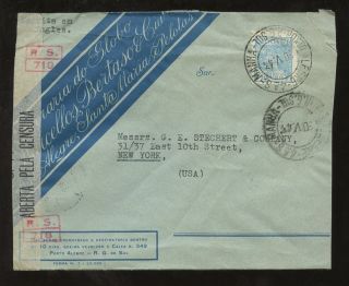 Recording Writing 1943 Brazil Censored Illust.  Advertising Envelope Linguaphone photo