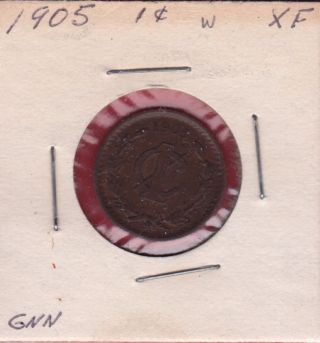 Mex 1905 Xf Bronze Cent Wide Date 20mm Km415 (mm15) photo