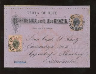 Brazil 1898 Illustrated Lettercard Uprated To Germany photo