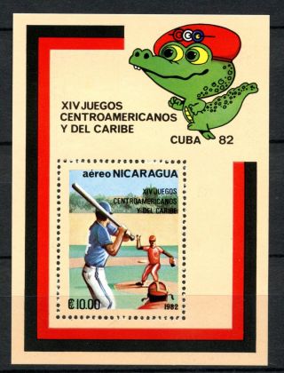 Nicaragua 1982 Sg Ms2366 Baseball M/s A32061 photo