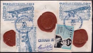 Guatemala 1974 Registered - Insured Cover W/three Wax Seals From Zacapa (ws113) photo