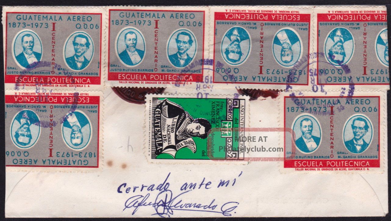 Guatemala 1975 Registered - Insured Cvr W/two Wax Seals S.  A.  Huistla - Huehuet (ws119) Latin America photo