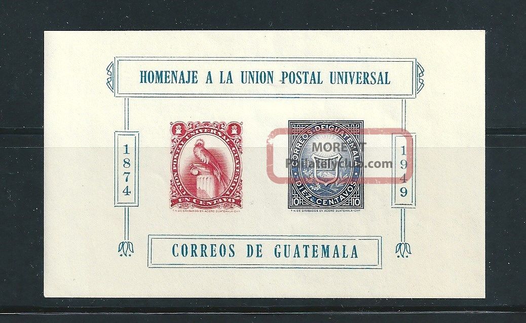 Guatemala - - Souvenir Sheet From 1951 - - Centenary Of Upu (1949) Latin America photo