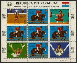 Paraguay 2196a Sheet Olympics,  Equestrian Horses photo