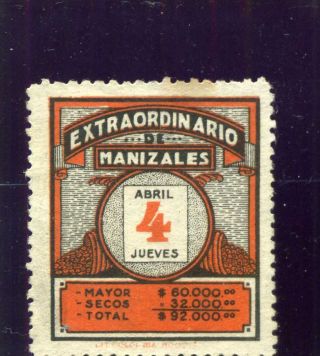 Manizales,  - Extraordinario De Manizales.  Lit Colombia - Cinderella 50s photo