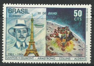 Brazil.  1969.  Moon Landing & Santos Dumont Commemorative.  Sg: 1270. . photo