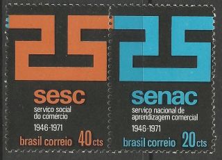 Brazil.  1971.  25th Anniversary Of Senac Pair.  Sg: 1338a. . photo