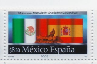 Mexico 2002 25 Years Of Restart Of Diplomatic Relations Mexico - Spain photo