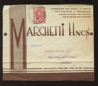 Advertising 1931 Illustrated Envelope Art Deco Marghetti Argentina photo