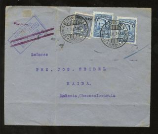 Colombia To Czechoslovakia 1932 Airmail Cancelled photo