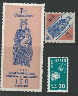 Brazil 1966 Sc 1030 - 1031a Christmas photo