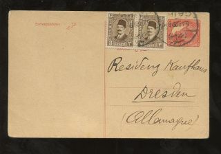 Egypt 1929 Sphinx 4m Stationery Card + 6m To Germany photo