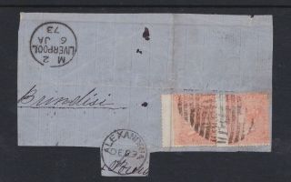 Gb Abroad In Alexandria Egypt B01 4d Vermilion Pair On Large Dated Piece photo