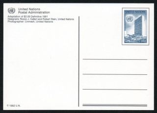 United Nations York 1992 Hq Type Illustrated 40c Postal Card photo