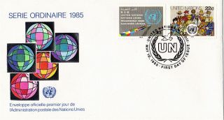 United Nations 1985 Definitives First Day Cover York Shs photo
