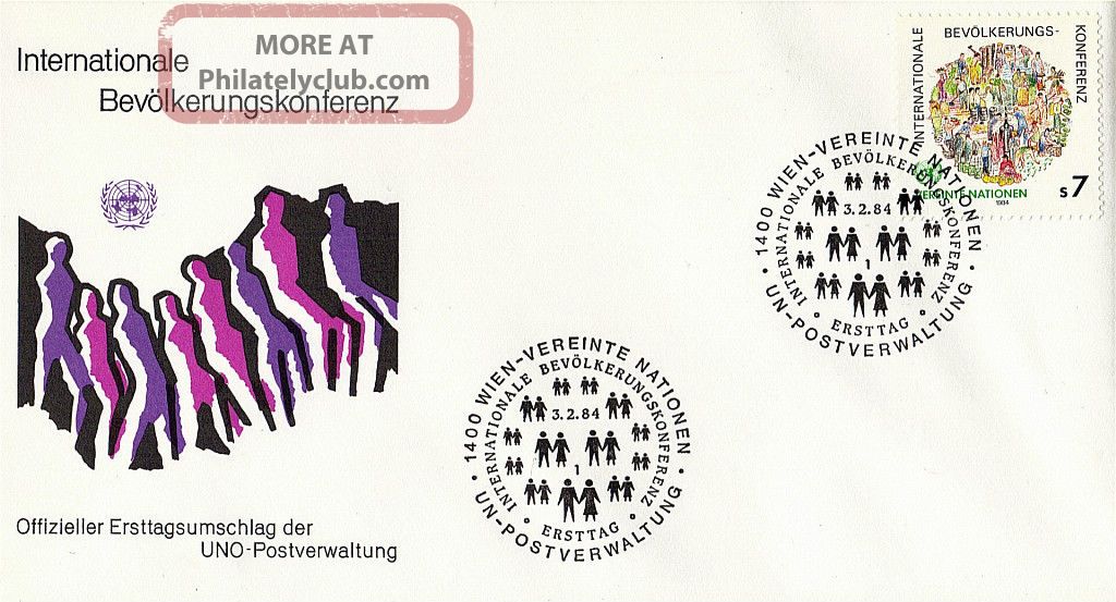 United Nations 1984 International Population First Day Cover Vienna Shs