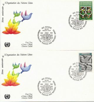 United Nations 1980 35th Anniversary On First Day Cover Geneva Shs photo