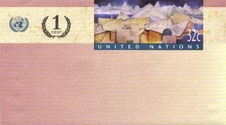 United Nations 1999 32c + 1c Pre Paid Envelope Small / York photo