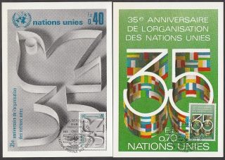 United Nations Geneva 1980 Maxicards (2) - 35th Anniversary photo